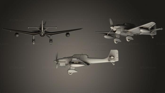 Автомобили и транспорт (Ju 87 Штука, CARS_0217) 3D модель для ЧПУ станка